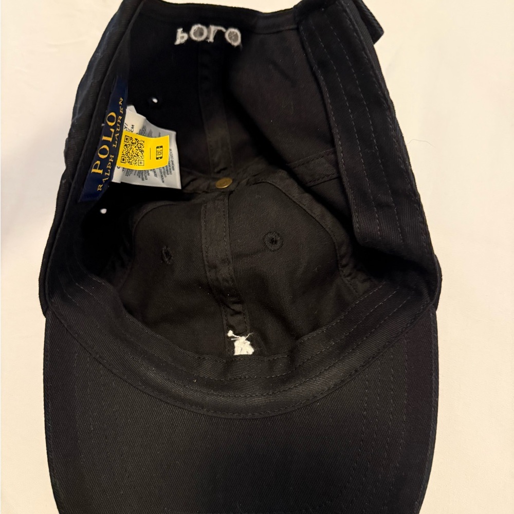 Polo by Ralph Lauren Black Baseball Cap with White Pony Logo - Picture 3 of 3